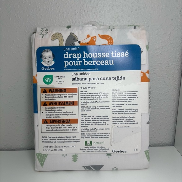New Gerber Woodland Fitted Crib Sheets Fox Squirrel - Picture 3 of 6